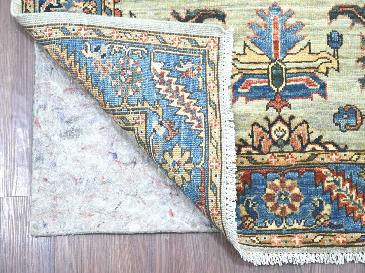 3'1" x 17'5" New Hand Knotted Grey Wool Runner Oriental Rug - MOA10221170