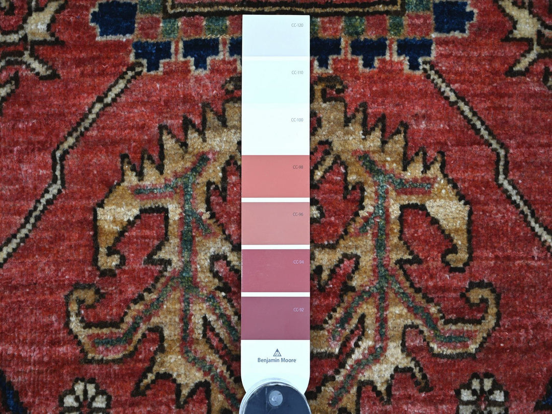 2'11" x 17'5" New Hand Knotted Red Wool Runner Oriental Rug - MOA10221171