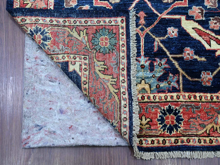 3'0" x 19'9" New Hand Knotted Blue Wool Runner Oriental Rug - MOA10221172