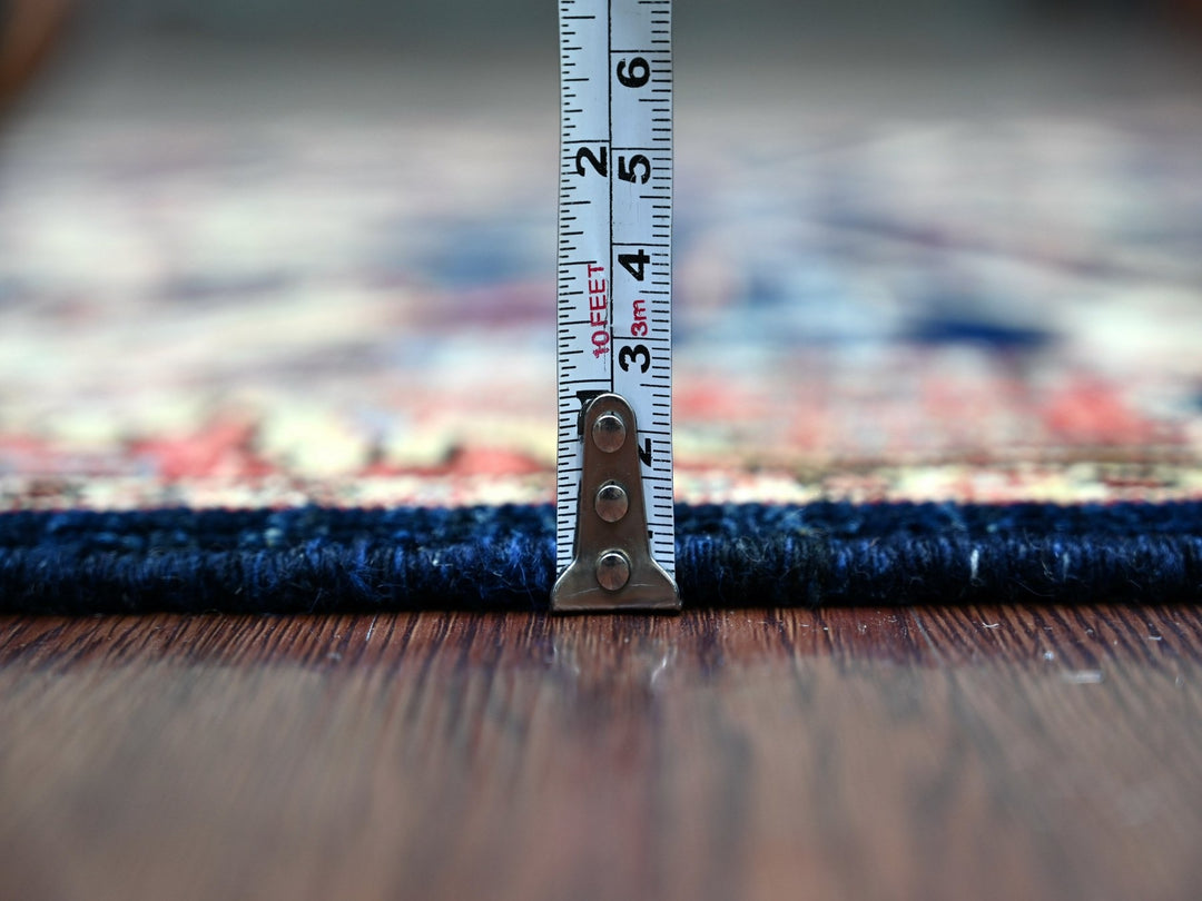 3'0" x 19'9" New Hand Knotted Blue Wool Runner Oriental Rug - MOA10221172