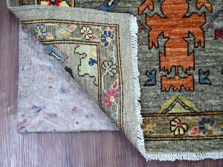 3'1" x 4'11" New Hand Knotted Grey Wool Rectangle Oriental Rug - MOA10221174