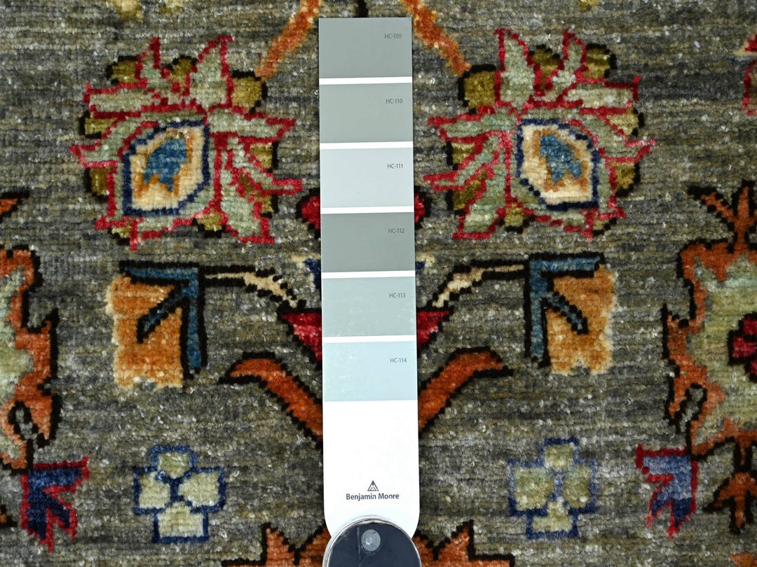 3'1" x 4'11" New Hand Knotted Grey Wool Rectangle Oriental Rug - MOA10221174