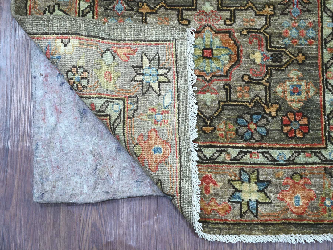 2'8" x 8'0" New Hand Knotted Grey Wool Runner Oriental Rug - MOA10221177