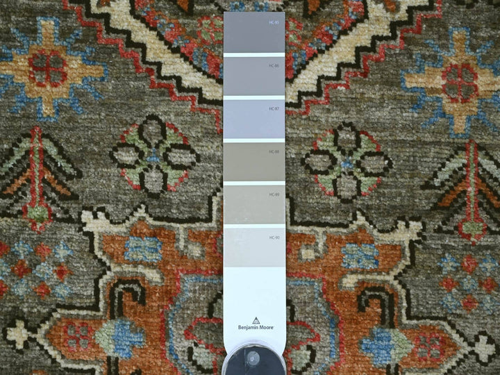 2'8" x 8'0" New Hand Knotted Grey Wool Runner Oriental Rug - MOA10221177