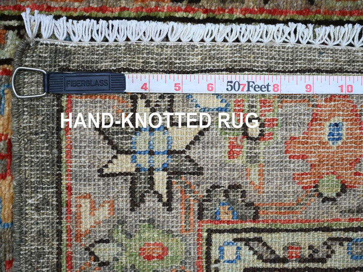 2'8" x 8'0" New Hand Knotted Grey Wool Runner Oriental Rug - MOA10221177