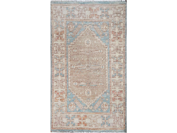 1'9" x 3'0" New Hand Knotted Blue Wool Rectangle Oriental Rug - MOA1022117