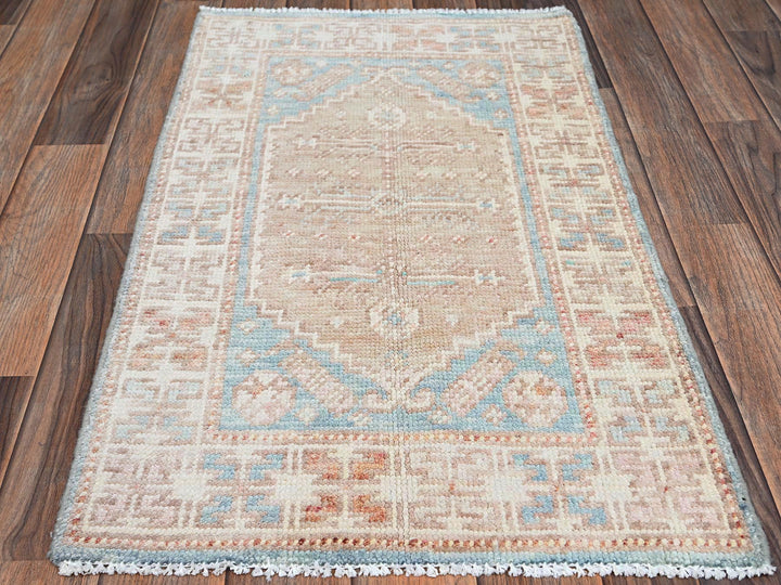 1'9" x 3'0" New Hand Knotted Blue Wool Rectangle Oriental Rug - MOA1022117