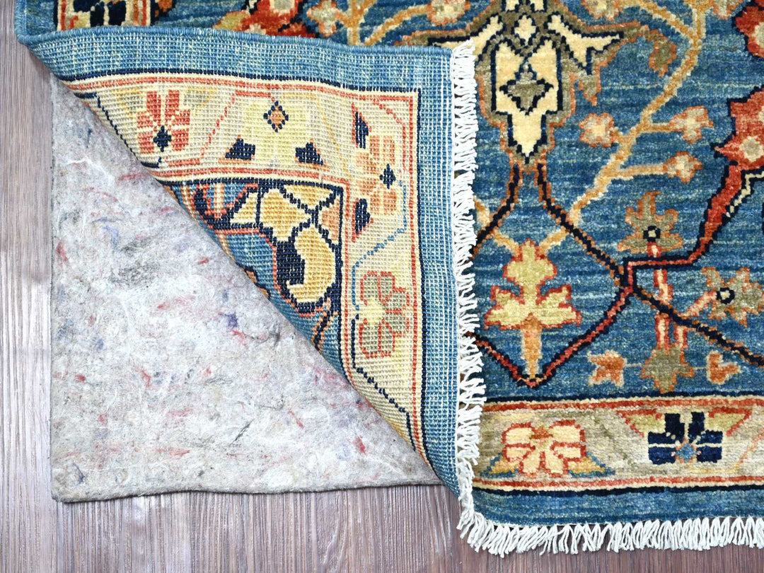 2'7" x 5'11" New Hand Knotted Blue Wool Runner Oriental Rug - MOA10221180