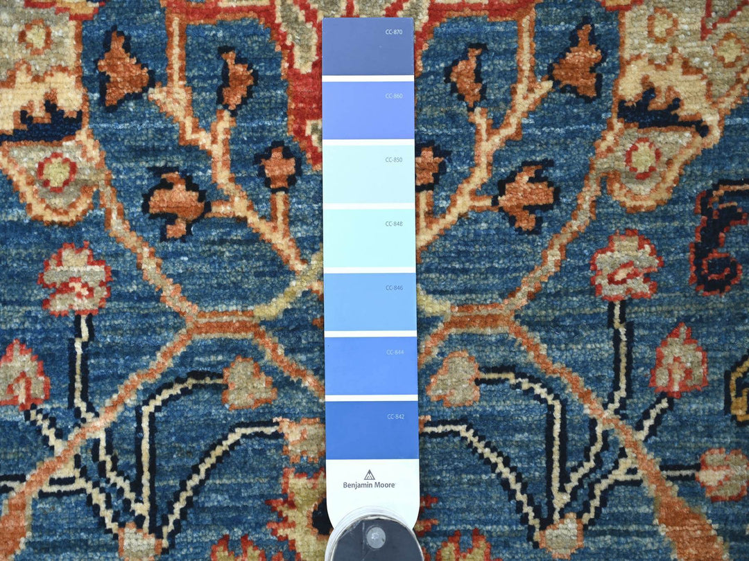 2'7" x 5'11" New Hand Knotted Blue Wool Runner Oriental Rug - MOA10221180