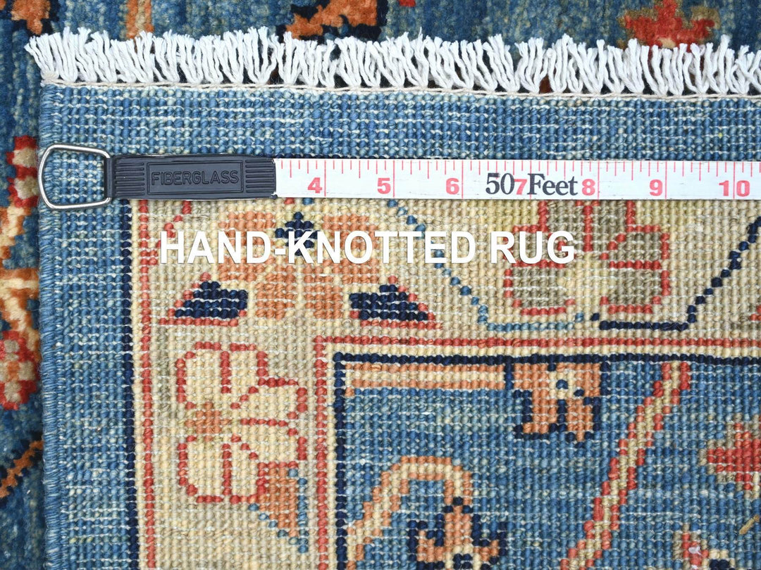 2'7" x 5'11" New Hand Knotted Blue Wool Runner Oriental Rug - MOA10221180