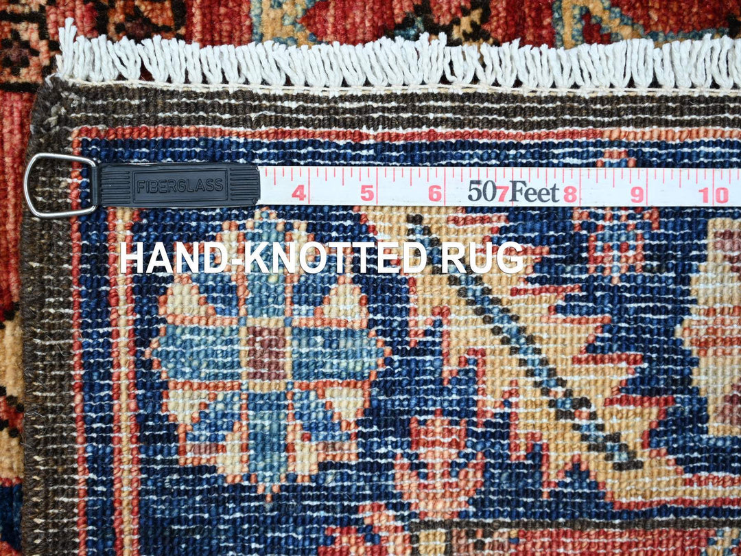 3'2" x 13'6" New Hand Knotted Red Wool Runner Oriental Rug - MOA10221181
