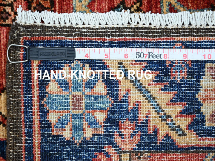 3'2" x 13'6" New Hand Knotted Red Wool Runner Oriental Rug - MOA10221181