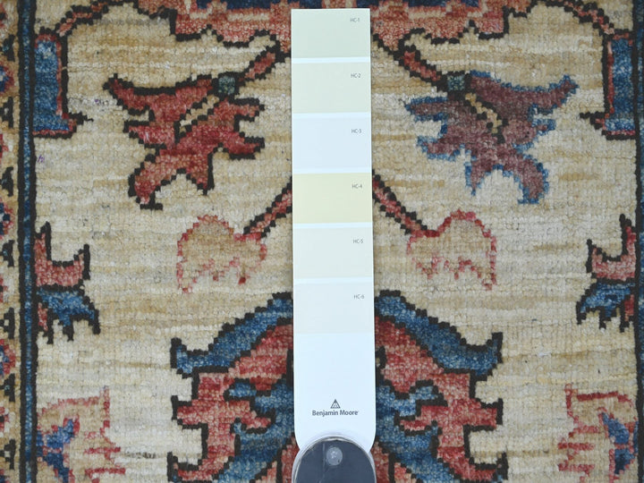 2'10" x 4'1" New Hand Knotted Ivory Wool Rectangle Oriental Rug - MOA10221182