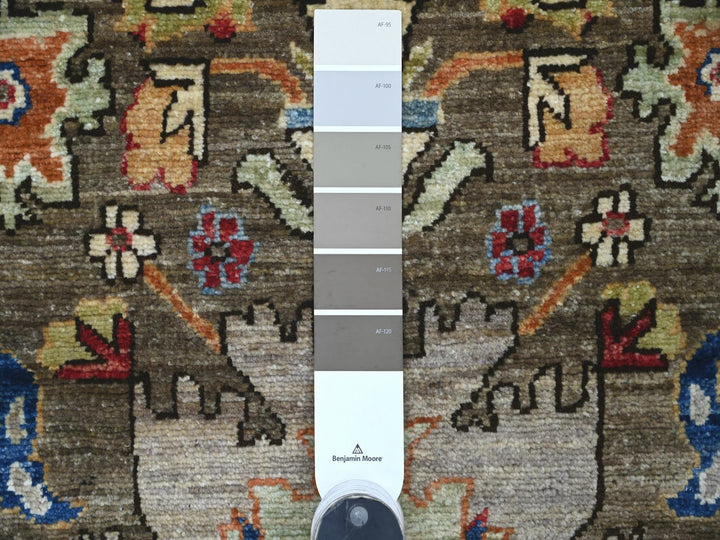 2'11" x 13'8" New Hand Knotted Brown Wool Runner Oriental Rug - MOA10221183