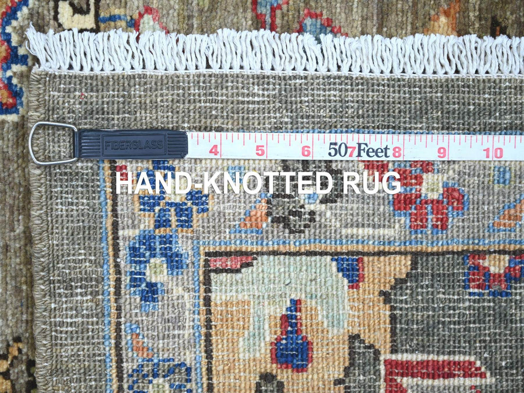 2'11" x 13'8" New Hand Knotted Brown Wool Runner Oriental Rug - MOA10221183