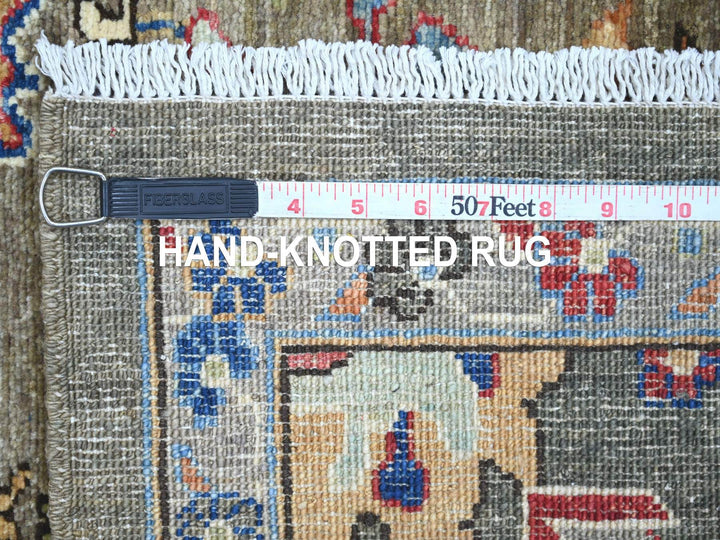 2'11" x 13'8" New Hand Knotted Brown Wool Runner Oriental Rug - MOA10221183