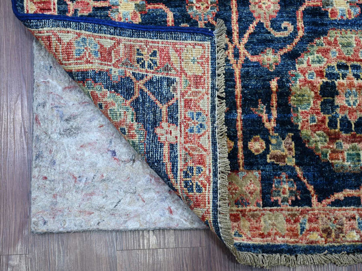 2'7" x 21'8" New Hand Knotted Blue Wool Runner Oriental Rug - MOA10221185