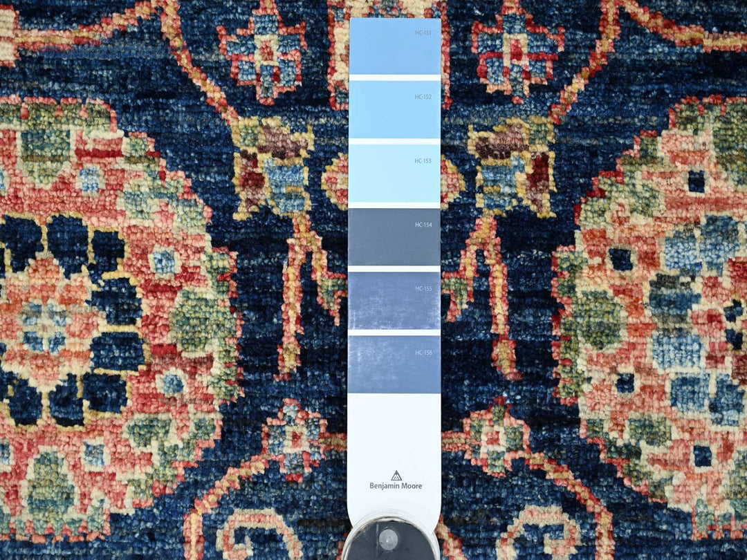 2'7" x 21'8" New Hand Knotted Blue Wool Runner Oriental Rug - MOA10221185