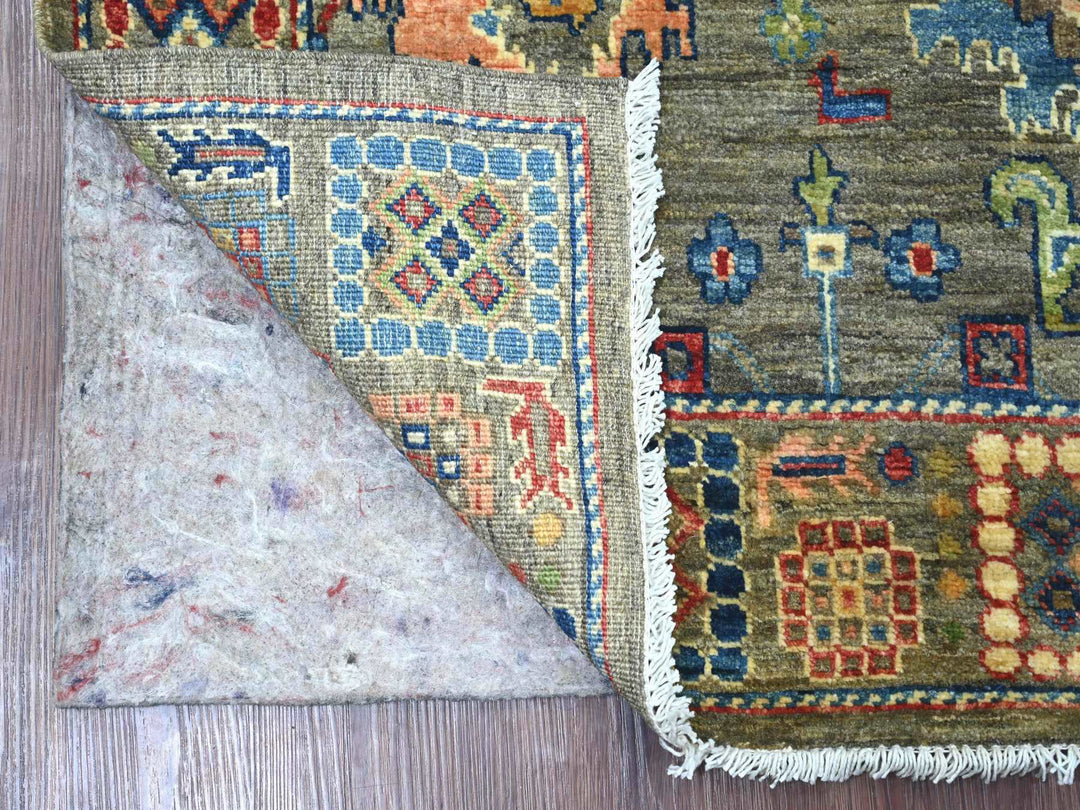 3'1" x 4'10" New Hand Knotted Grey Wool Rectangle Oriental Rug - MOA10221186