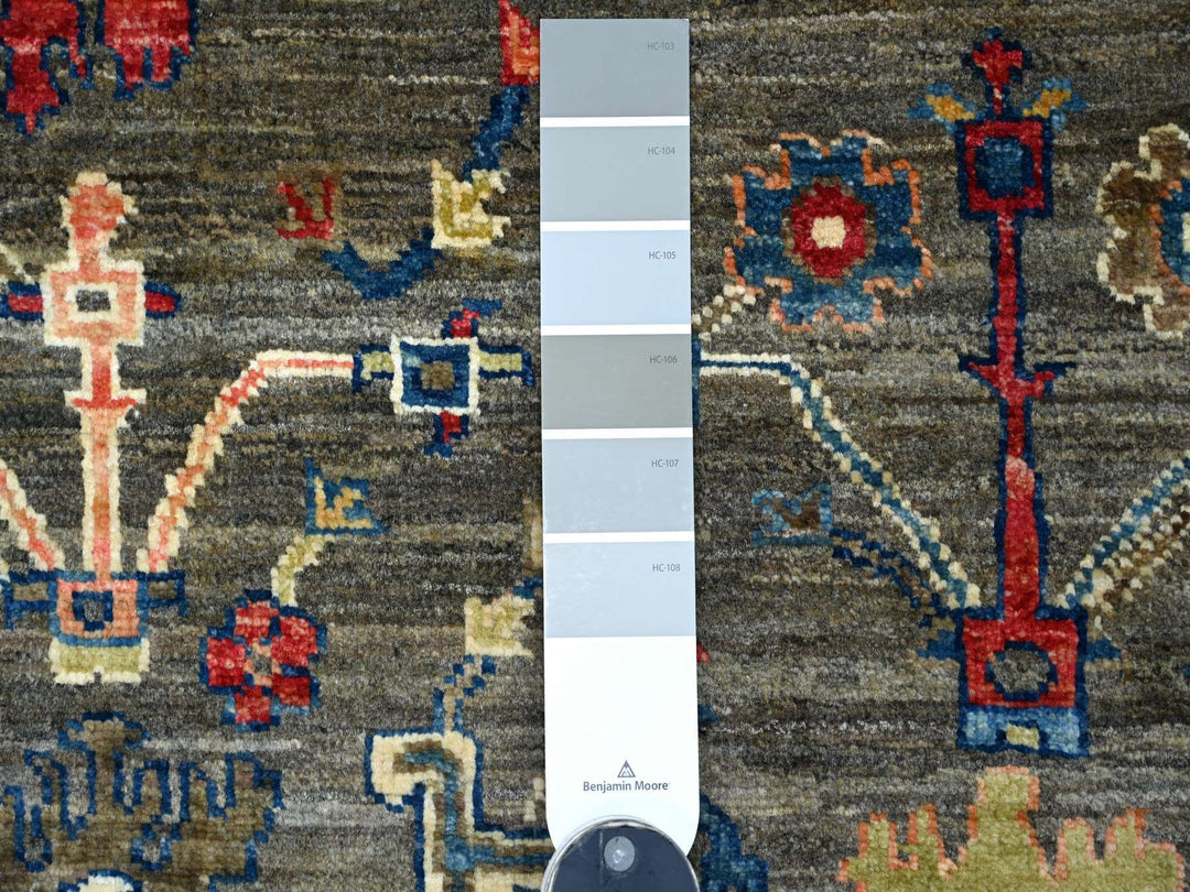 3'1" x 4'10" New Hand Knotted Grey Wool Rectangle Oriental Rug - MOA10221186