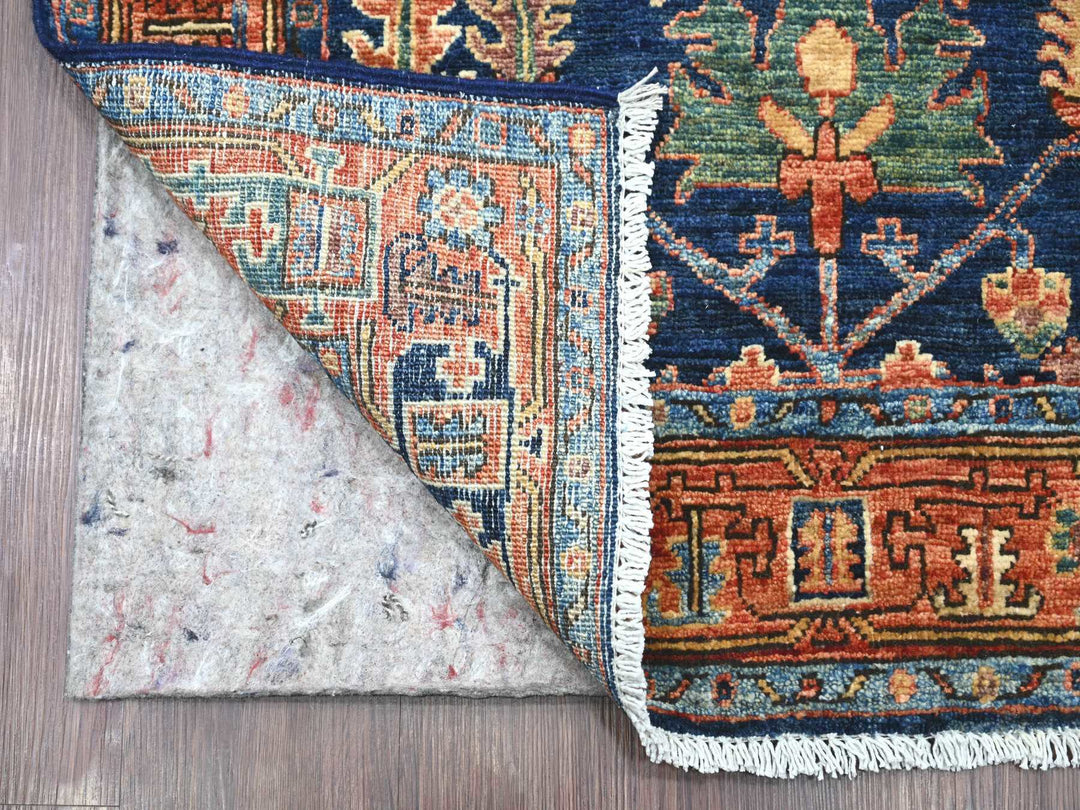 3'0" x 15'7" New Hand Knotted Blue Wool Runner Oriental Rug - MOA10221188