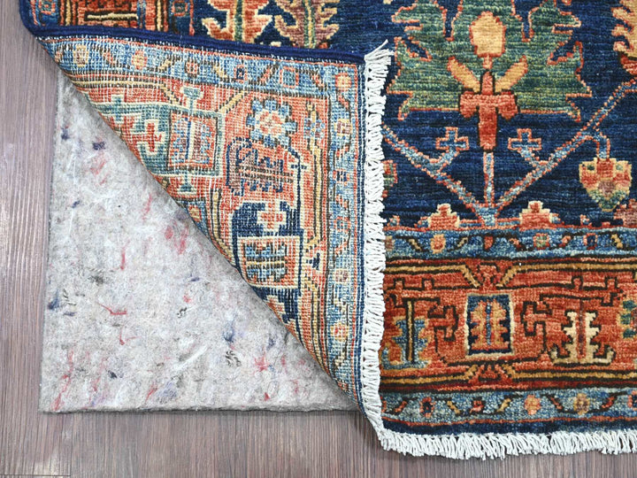 3'0" x 15'7" New Hand Knotted Blue Wool Runner Oriental Rug - MOA10221188