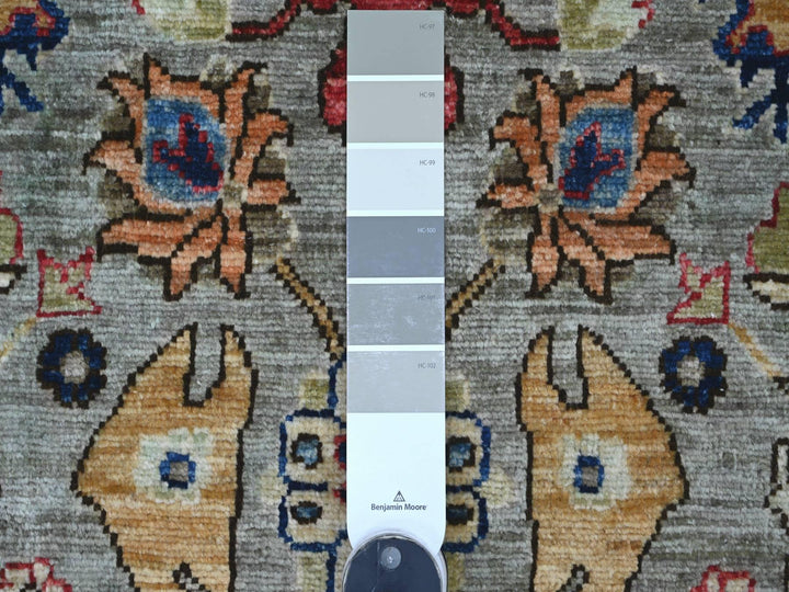 3'0" x 17'5" New Hand Knotted Grey Wool Runner Oriental Rug - MOA10221189