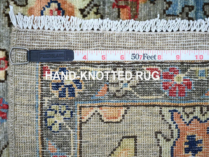 3'0" x 17'5" New Hand Knotted Grey Wool Runner Oriental Rug - MOA10221189