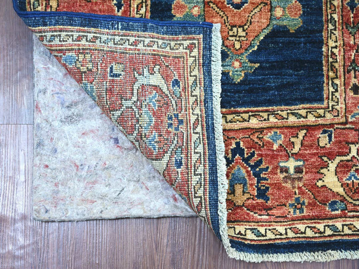 2'6" x 8'1" New Hand Knotted Blue Wool Runner Oriental Rug - MOA10221190