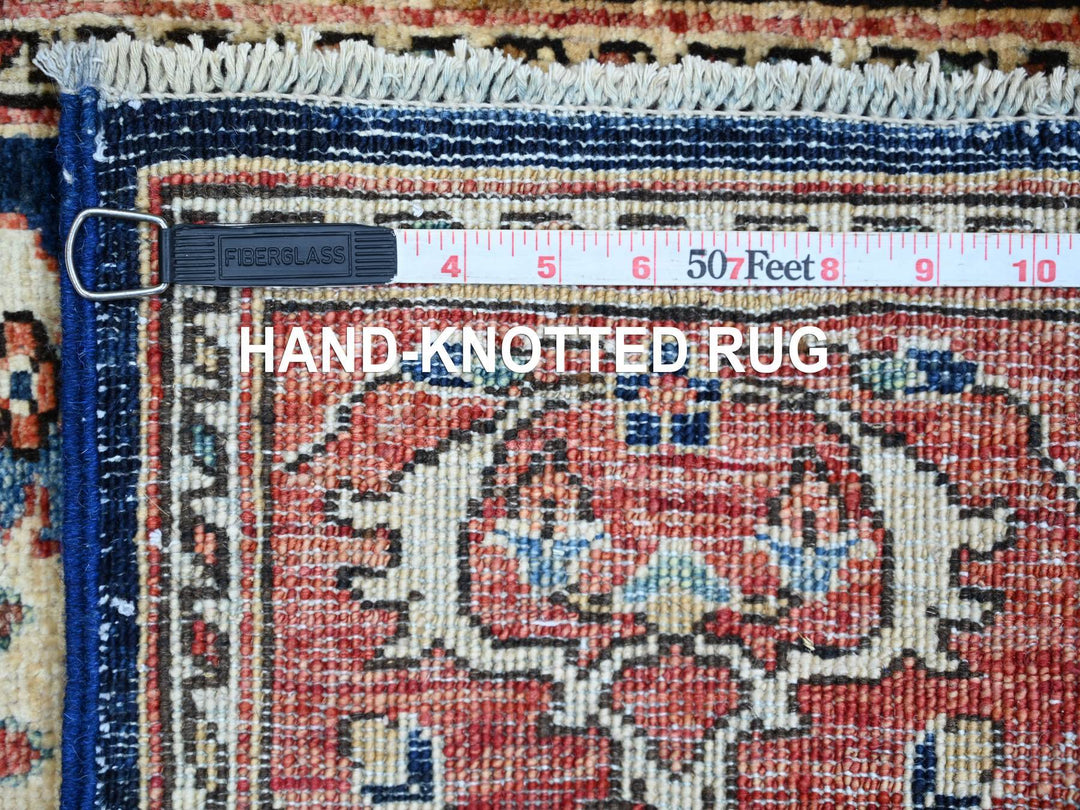 2'6" x 8'1" New Hand Knotted Blue Wool Runner Oriental Rug - MOA10221190