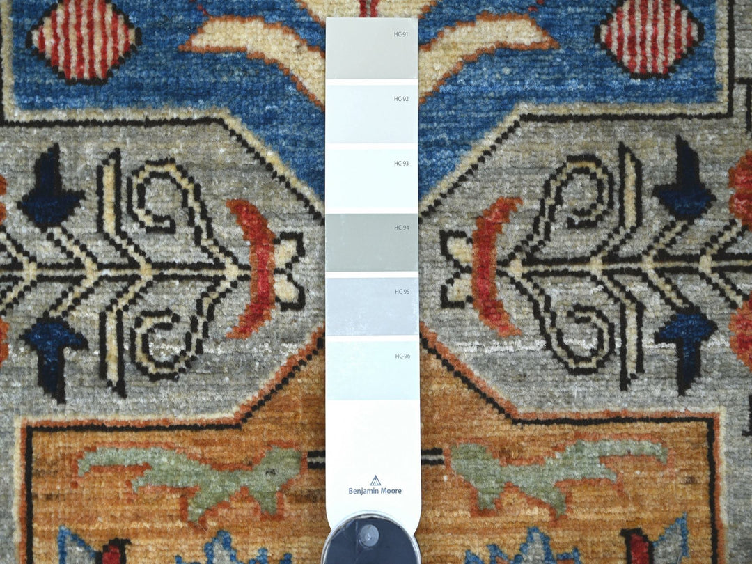 2'7" x 8'0" New Hand Knotted Grey Wool Runner Oriental Rug - MOA10221191