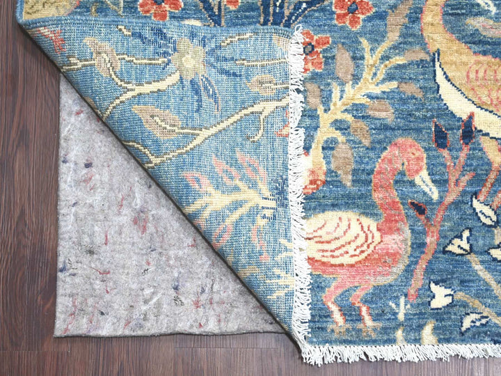 11'10" x 15'9" New Hand Knotted Blue Wool Rectangle Oriental Rug - MOA10221192