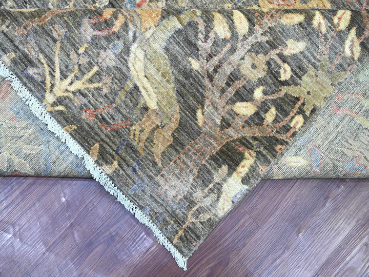 10'1" x 13'9" New Hand Knotted Grey Wool Rectangle Oriental Rug - MOA10221194