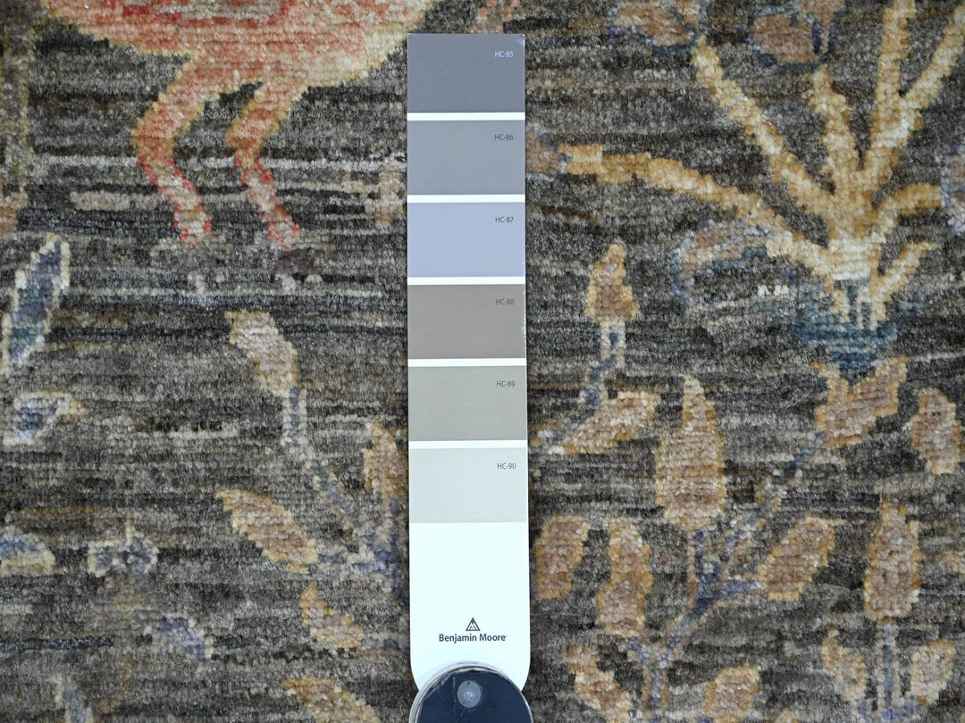 10'1" x 13'9" New Hand Knotted Grey Wool Rectangle Oriental Rug - MOA10221194