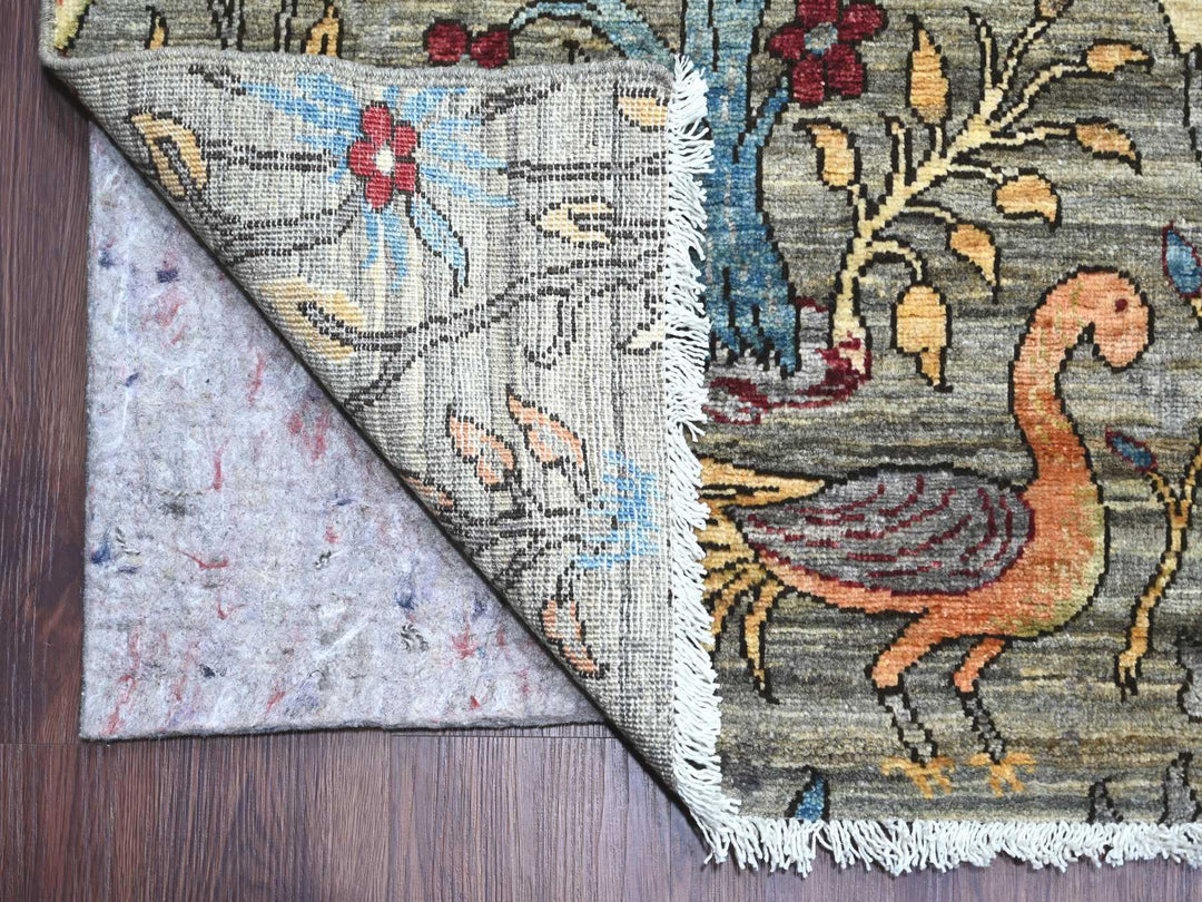 12'0" x 15'7" New Hand Knotted Grey Wool Rectangle Oriental Rug - MOA10221196