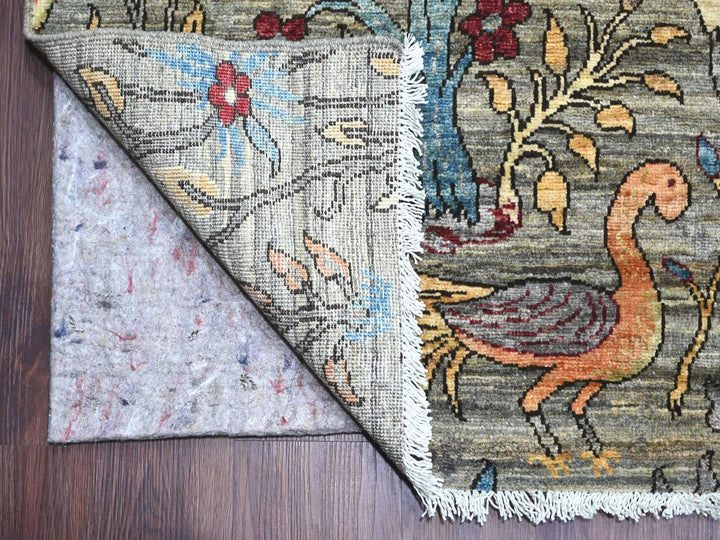 12'0" x 15'7" New Hand Knotted Grey Wool Rectangle Oriental Rug - MOA10221196
