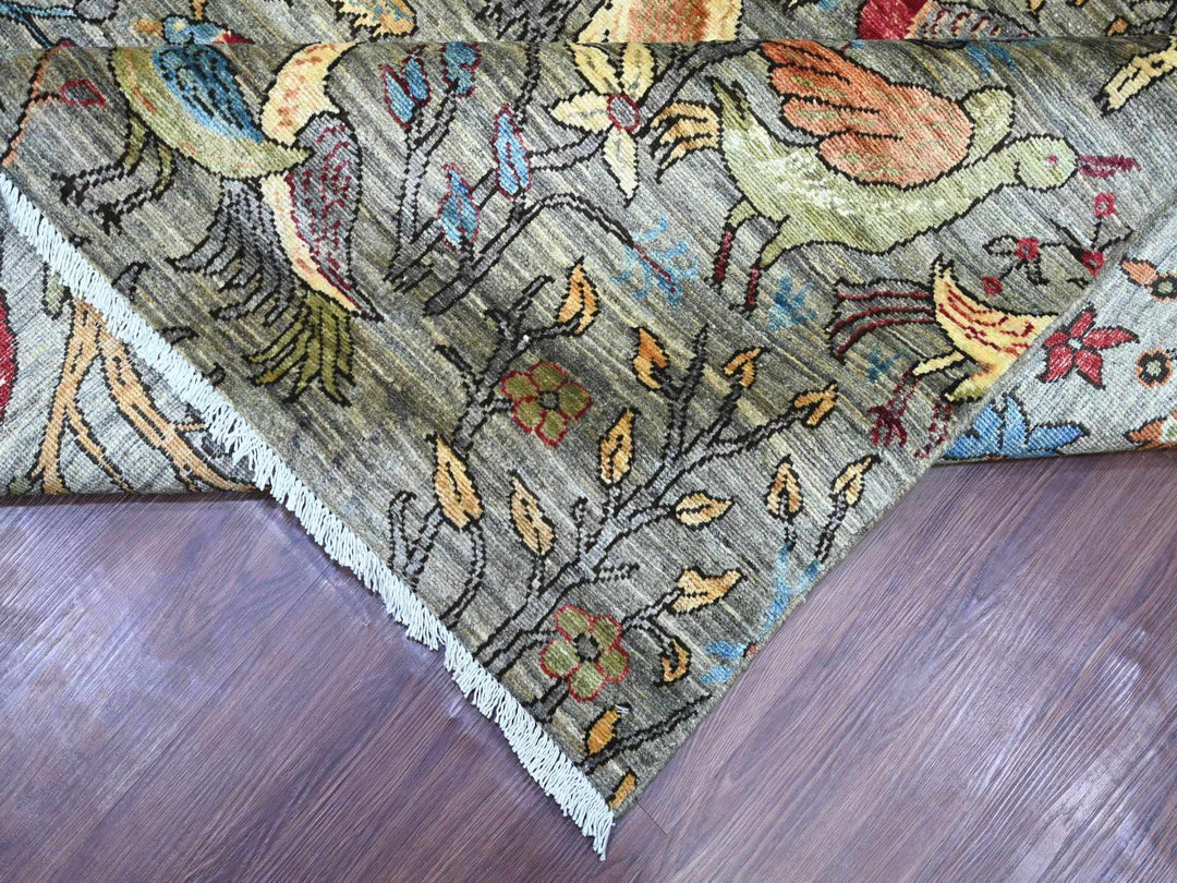 12'0" x 15'7" New Hand Knotted Grey Wool Rectangle Oriental Rug - MOA10221196
