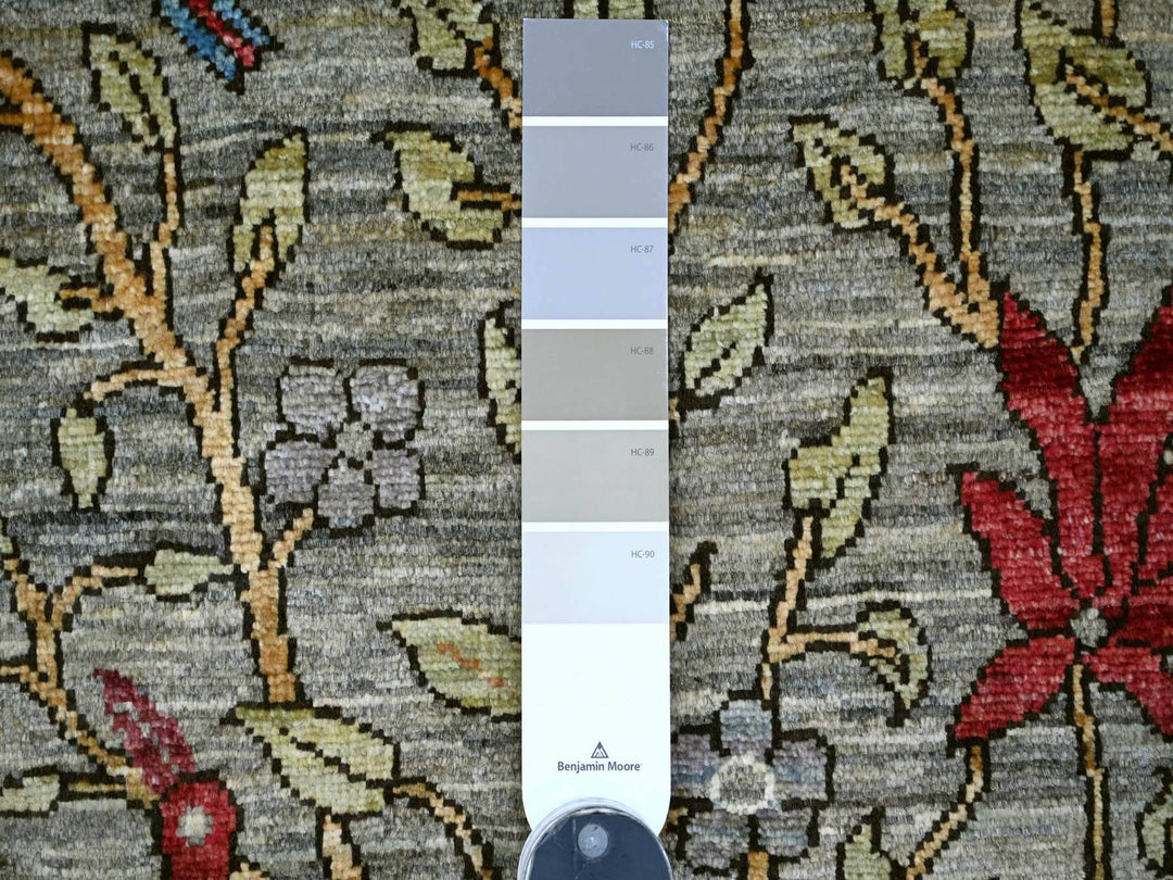 12'0" x 15'7" New Hand Knotted Grey Wool Rectangle Oriental Rug - MOA10221196