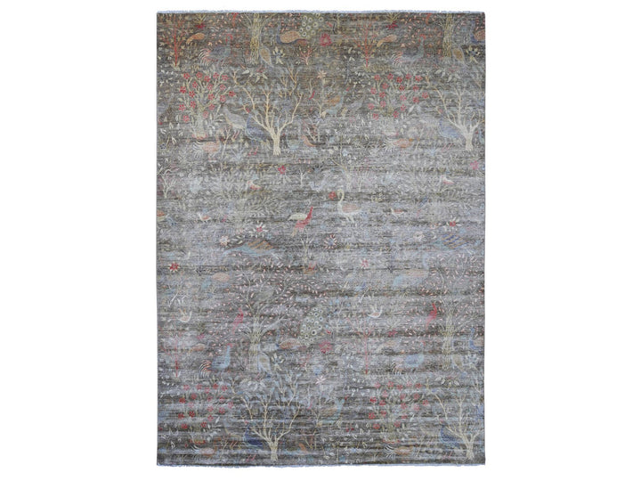 9'11" x 13'7" New Hand Knotted Brown Wool Rectangle Oriental Rug - MOA10221198