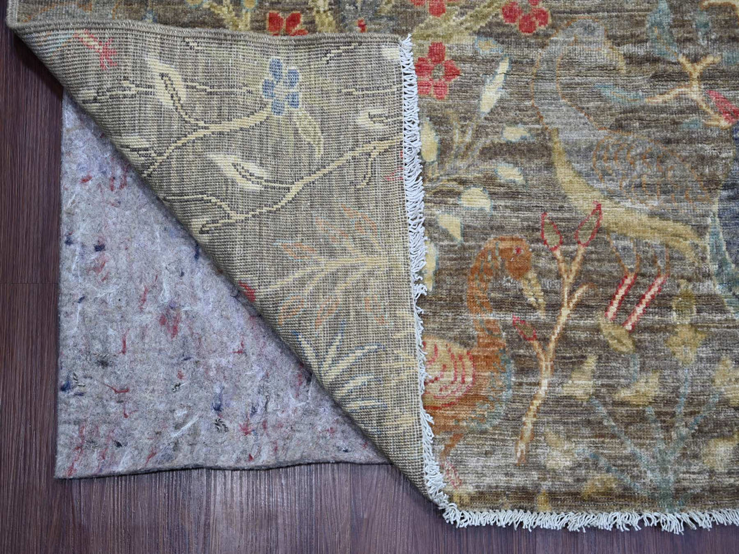 9'11" x 13'7" New Hand Knotted Brown Wool Rectangle Oriental Rug - MOA10221198
