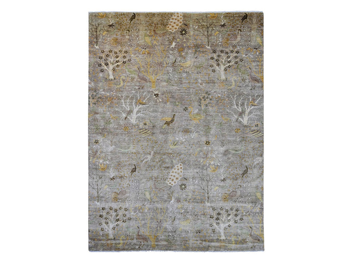 10'1" x 13'9" New Hand Knotted Brown Wool Rectangle Oriental Rug - MOA10221200