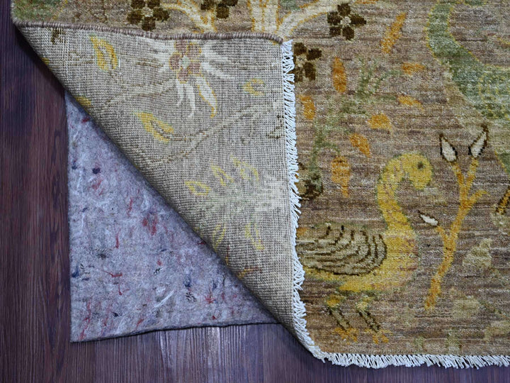 10'1" x 13'9" New Hand Knotted Brown Wool Rectangle Oriental Rug - MOA10221200