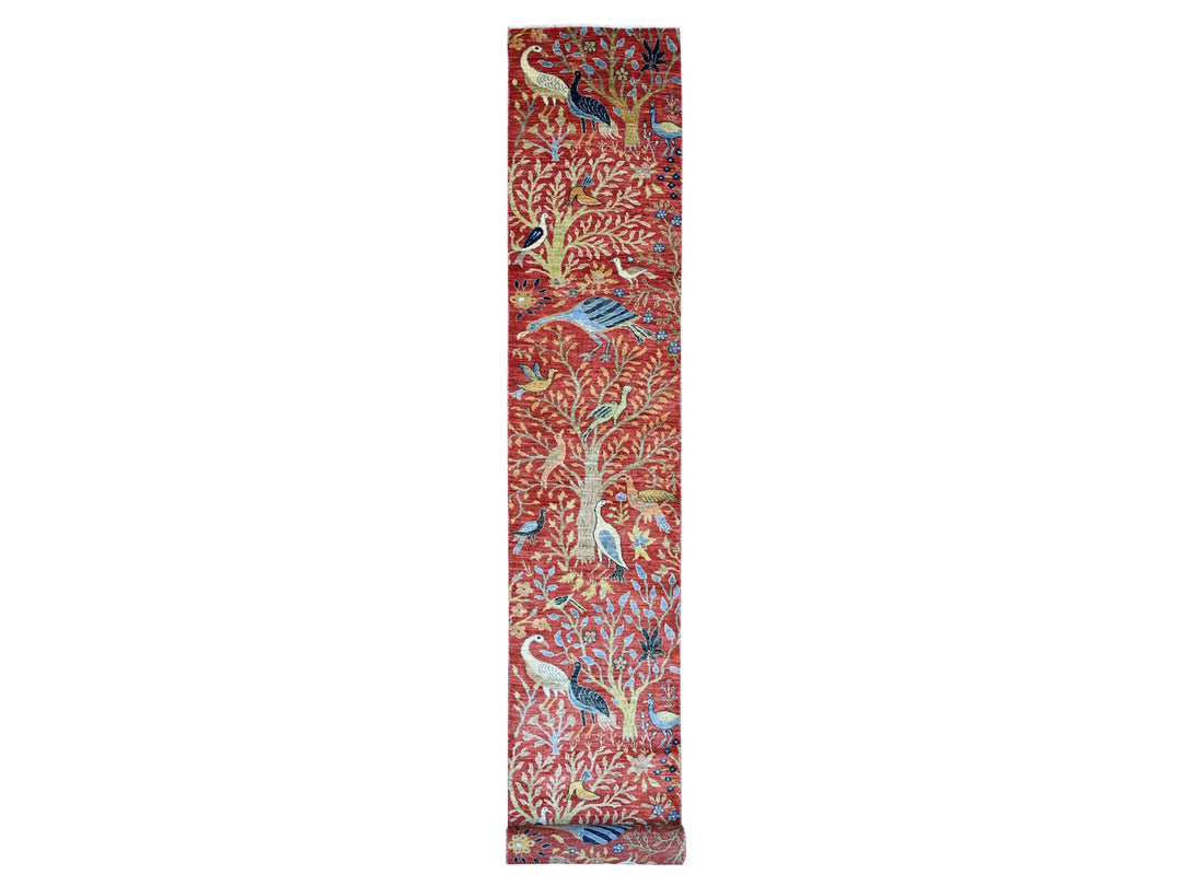 2'6" x 19'8" New Hand Knotted Red Wool Runner Oriental Rug - MOA10221203