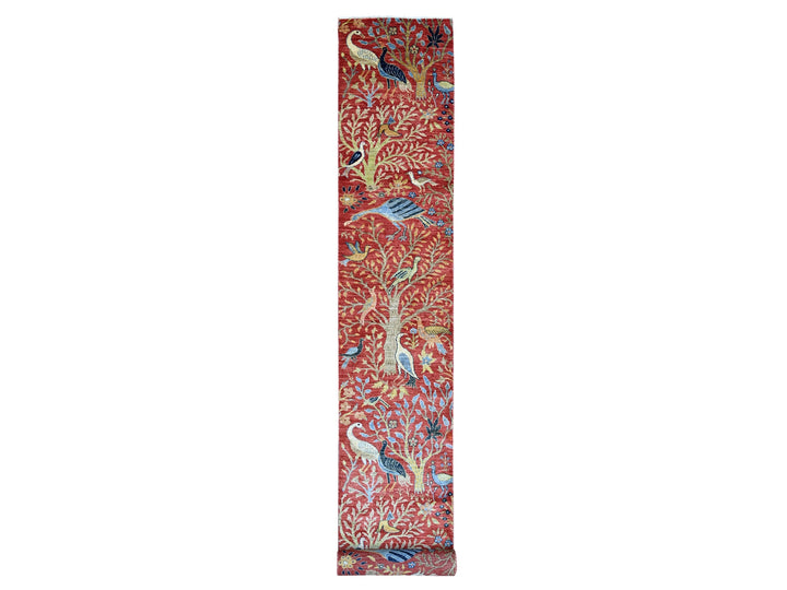 2'6" x 19'8" New Hand Knotted Red Wool Runner Oriental Rug - MOA10221203