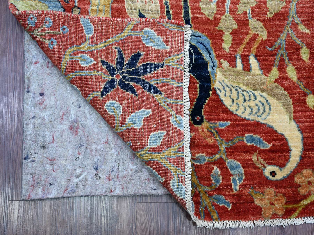2'6" x 19'8" New Hand Knotted Red Wool Runner Oriental Rug - MOA10221203