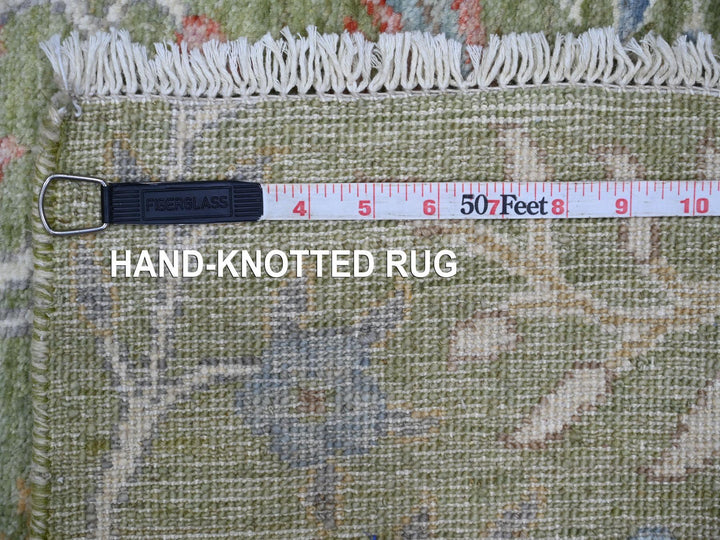 2'7" x 8'1" New Hand Knotted Green Wool Runner Oriental Rug - MOA10221204