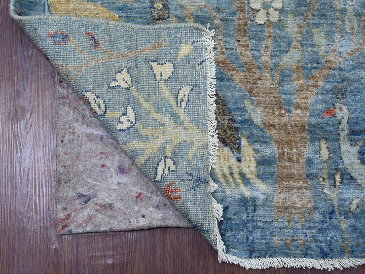 2'6" x 7'11" New Hand Knotted Blue Wool Runner Oriental Rug - MOA10221205