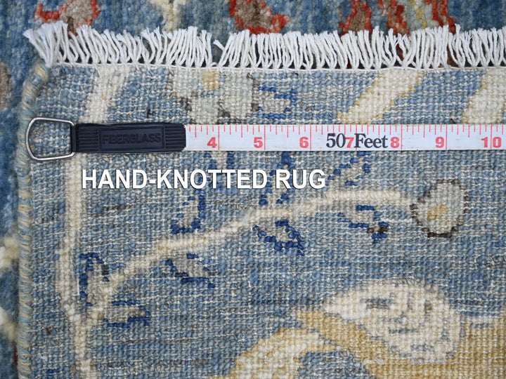 2'6" x 7'11" New Hand Knotted Blue Wool Runner Oriental Rug - MOA10221205