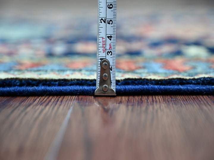 2'10" x 7'11" New Hand Knotted Blue Wool Runner Oriental Rug - MOA10221208