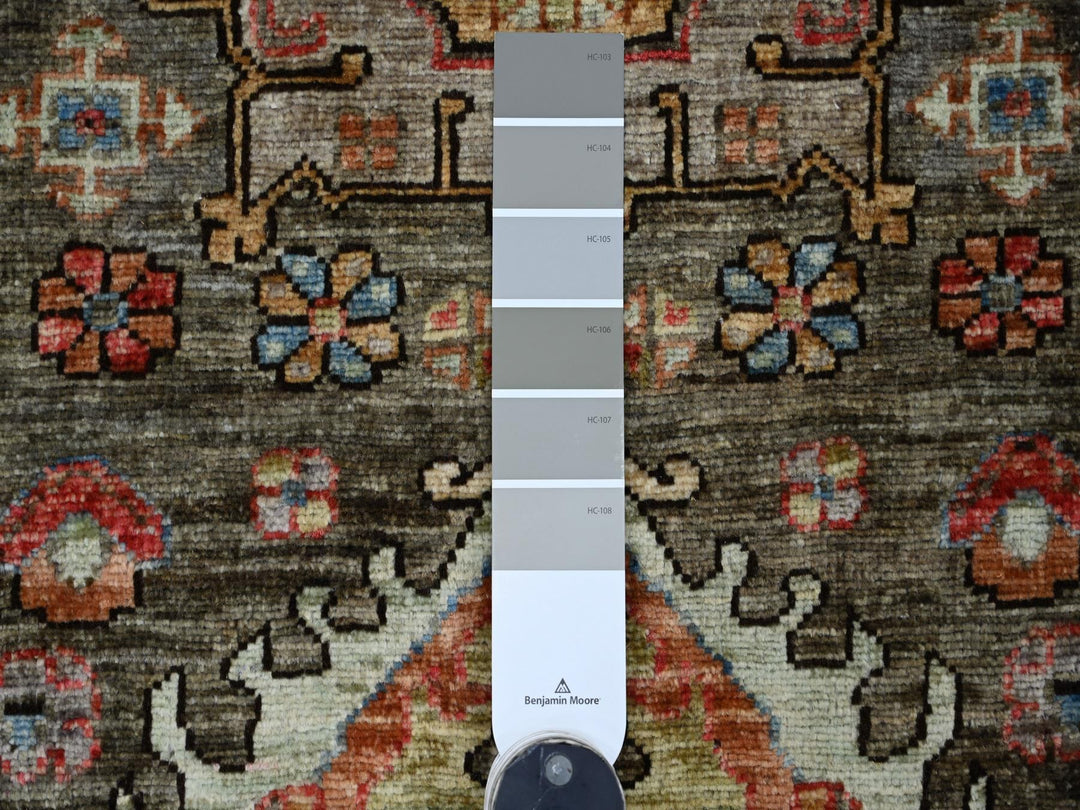 2'7" x 15'7" New Hand Knotted Brown Wool Runner Oriental Rug - MOA10221211